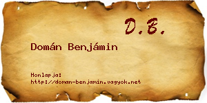 Domán Benjámin névjegykártya